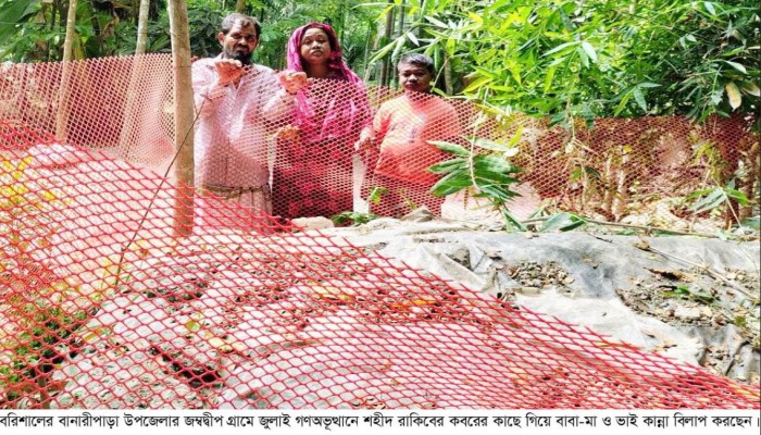 বিষাদের ঈদে শহীদ রাকিবের কবরের পাশে বাবা-মা ও ভাইয়ের কান্না-বিলাপ