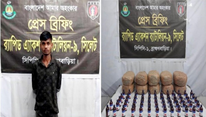 বিজয়নগরে গাঁজা ও ইসকফ সিরাপ সহ যুবক গ্রেফতার