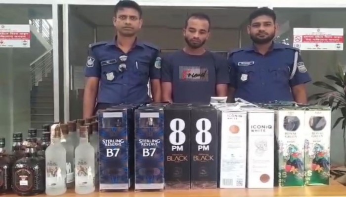নালিতাবাড়ীতে ভারতীয় মদসহ একজন গ্রেপ্তার