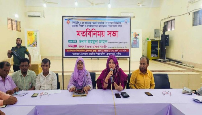 ব্রাহ্মণপাড়ায় প্রাথমিক শিক্ষার মান উন্নয়নে মতবিনিময় সভা অনুষ্ঠিত