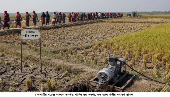 রাজশাহী বরেন্দ্র অঞ্চলে পানির স্তর নিচে নেমে গেছে! গভীর নলকূপ বন্ধ ঘোষনা