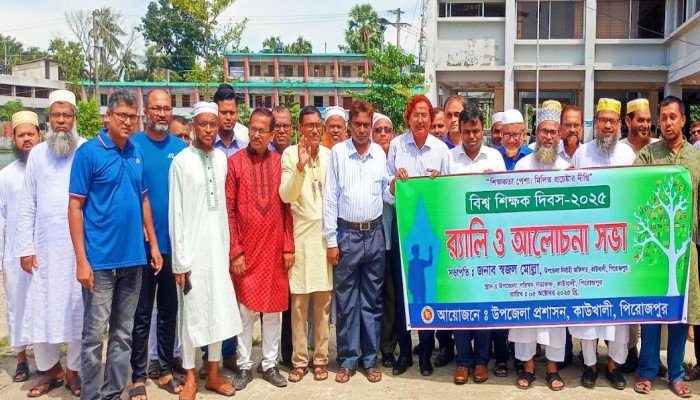 কাউখালীতে বিশ্ব শিক্ষক দিবস উপলক্ষে শোভাযাত্রা ও আলোচনা সভা অনুষ্ঠিত