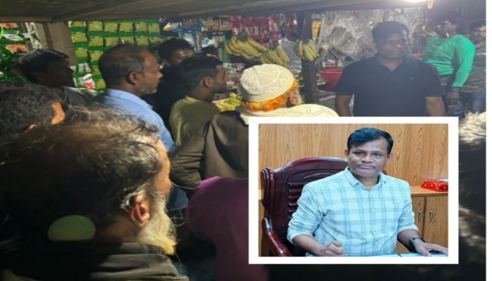 মাদক ও সন্ত্রাসী কর্মকান্ডের বিরুদ্ধে সিরাজদিখান থানা ওসির বাজার বৈঠক