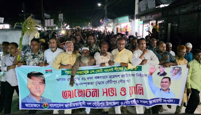 গৌরীপুরে বিএনপির মিছিল ও আলোচনা সভা
