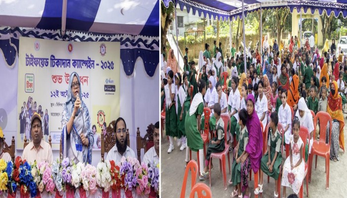 ক্যাম্পেইনের উদ্বোধন শিক্ষার্থীদের মুখর উপস্থিতিতে রাজশাহীতে টাইফয়েড টিকাদান