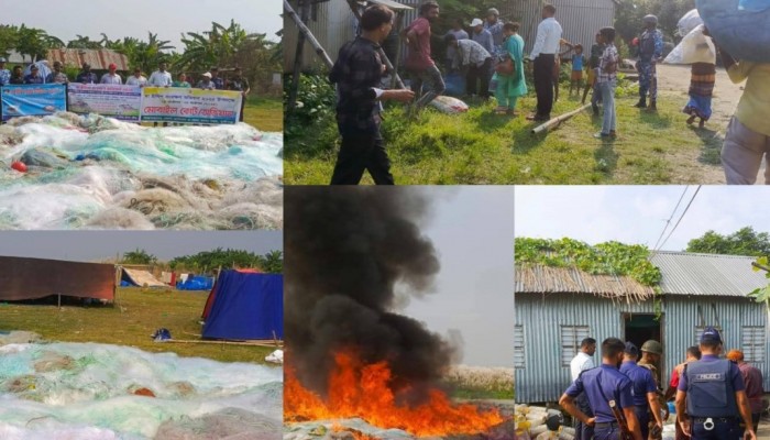 ইলিশ রক্ষায় যৌথবাহিনীর অভিযান পরিচালনা।