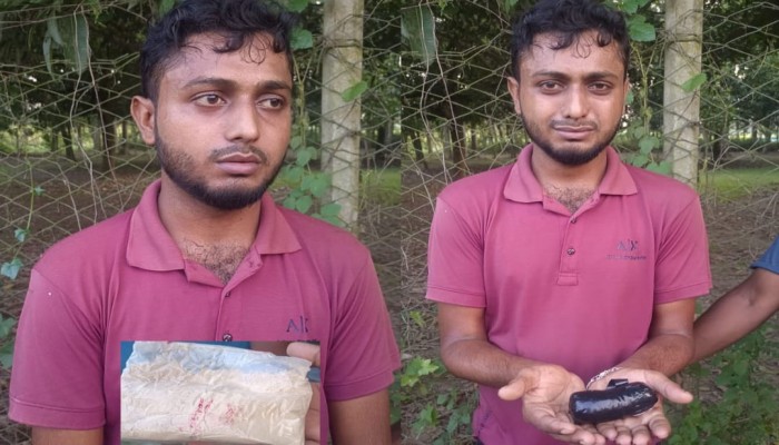 পুকুরে লাফ দিয়েও শেষ রক্ষা হলো মাদক কারবারী রাকিবের,  ৫লাখ টাকার হেরোইন-সহ গ্রেফতার