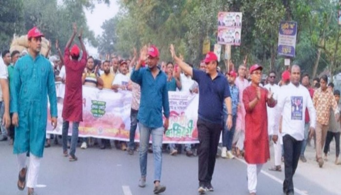 নান্দাইলে যুবদলের ৪৭তম প্রতিষ্ঠা বার্ষিকী উপলক্ষে বর্ণাঢ্য র‍্যালি