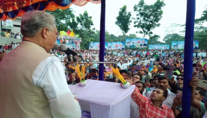 মির্জাগঞ্জে আলতাফ হোসেন চৌধুরীর জনসভায় জনতার ঢল