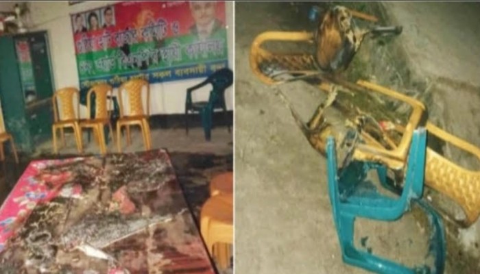 উজিরপুরে বিএনপি কার্যালয়ে অগ্নিসংযোগ করেছে দুবৃর্ত্তরা