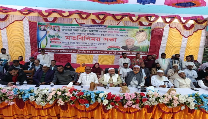 হিজলায় রাজিব আহসানের ধানের শীষ বিজয়ীর লক্ষ্যে মতবিনিময় সভা।