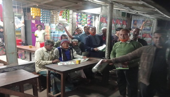 ৩১ দফা বাস্তবায়ন ও ধানের শীষের পক্ষে বুড়িচংয়ে  লিফলেট বিতরণ