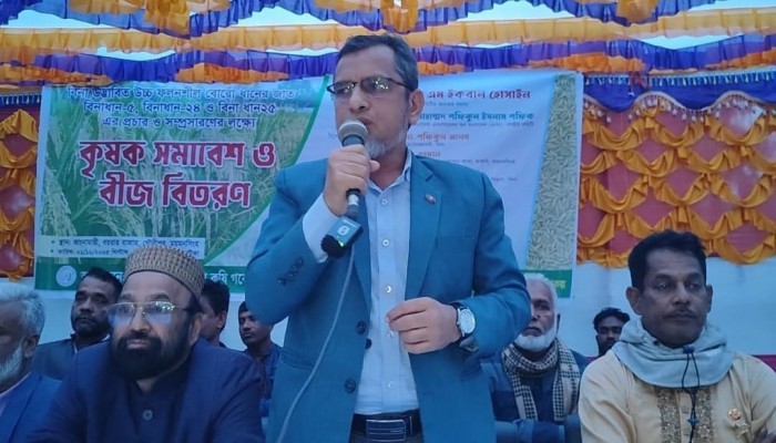 দুই শতাধিক কৃষক উপহার পেলো বিনার উন্নত জাতের ধানবীজ