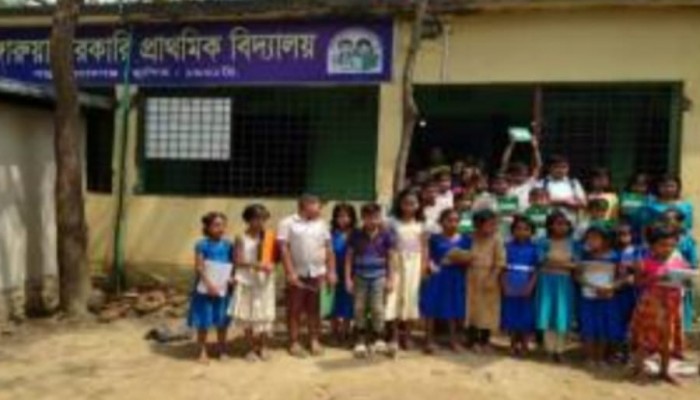 শাল্লায় স্কুলের জায়গা বেদখল, ঝুঁকিপূর্ণ ভবনে পাঠদান