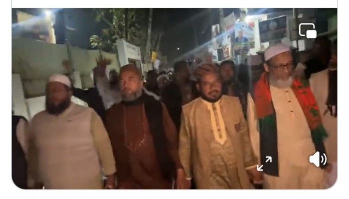 ​নির্বাচনের তফসিল ঘোষণা করায় বুড়িচং  পৌরসভা জামায়াতের স্বাগত মিছিল