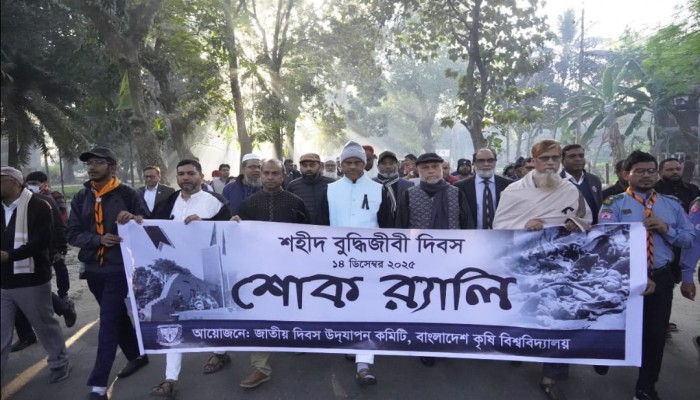 বাকৃবিতে যথাযথ মর্যাদায় শহীদ বুদ্ধিজীবী দিবস পালিত