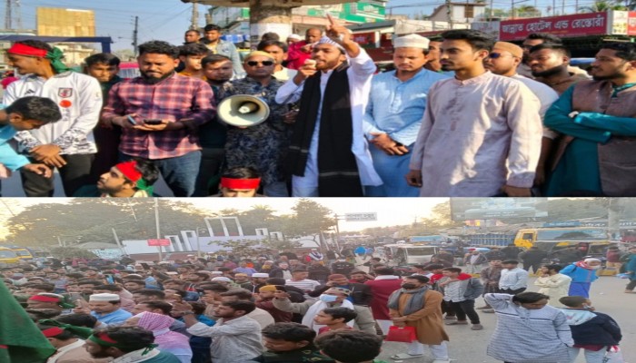 হাদি হত্যার প্রতিবাদে কুড়িগ্রামে বিক্ষোভ ও সড়ক ব্লকেড