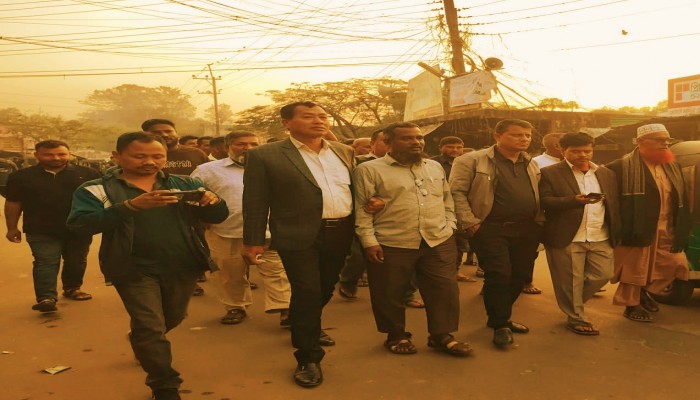 তারেক রহমানের স্বদেশ প্রত্যাবর্তনে রাজস্থলীতে বিএনপির আনন্দ মিছিল ও সমাবেশ