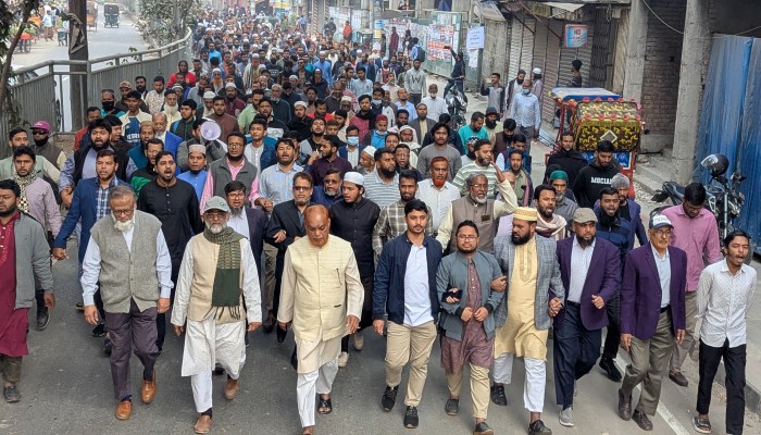 জামায়াত নেতাকর্মীদের ওপর হামলার প্রতিবাদে মিরপুরে বিক্ষোভ মিছিল, একটি দল পরিকল্পিতভাবে মব তৈরি করে নির্বাচনী পরিস্থিতি ঘোলাটে করার চেষ্টা করছে- মোহাম্মদ মোবারক হোসাইন