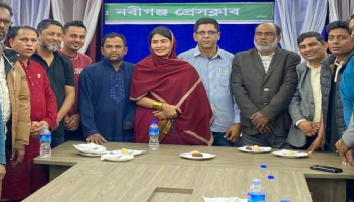 নবীগঞ্জ প্রেসক্লাবে সাংবাদিকদের সঙ্গে মতবিনিময় করলেন সিমি কিবরিয়া