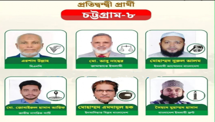চট্টগ্রাম -৮ এনসিপি- জামায়াত মুখোমুখি স্বস্তিতে বিএনপি