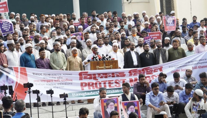 ​ইরানে হামলা ও আয়াতুল্লাহ আলী খামেনিকে হত্যার প্রতিবাদে রাজধানীতে জামায়াতে ইসলামীর বিক্ষোভ মিছিল ও সমাবেশ অনুষ্ঠিত