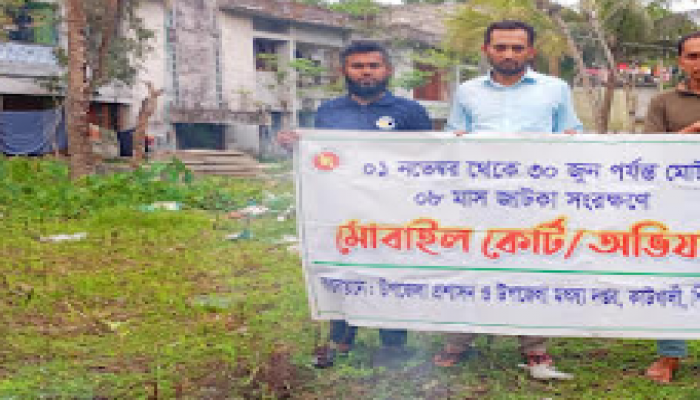 কাউখালীতে অবৈধ নেট জাল জব্দ করেছে প্রশাসন