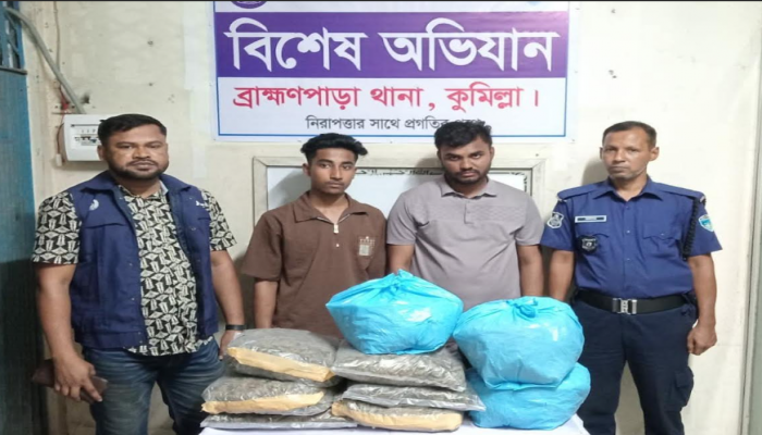 ব্রাহ্মণপাড়ায় ১২ কেজি গাঁজাসহ গ্রেপ্তার ২
