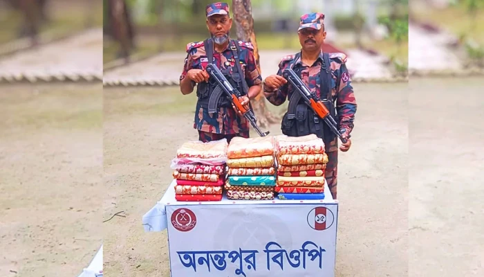 সীমান্তে বিজিবির বিশেষ অভিযানে ভারতীয় স্বর্ণ, কাতান শাড়ি জব্দ