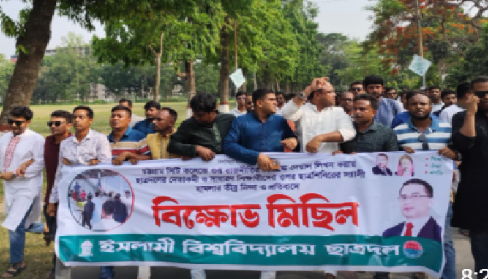 ​গুপ্ত রাজনীতির বিরুদ্ধে ইবি ছাত্রদলের বিক্ষোভ