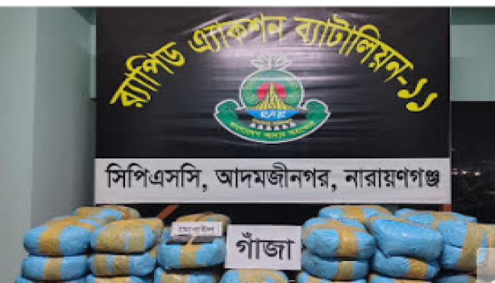 কুমিল্লা তিতাস হতে ১০০ কেজি গাঁজাসহ দুইজন মাদক ব্যবসায়ী আটক  করেছে র‌্যাব-১১