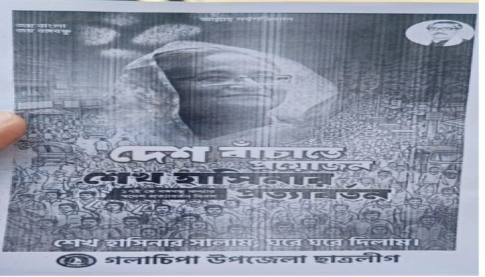 ​দেশ বাঁচাতে প্রয়োজন শেখ হাসিনার প্রত্যাবর্তন গলাচিপায় লিফলেট বিতরণ