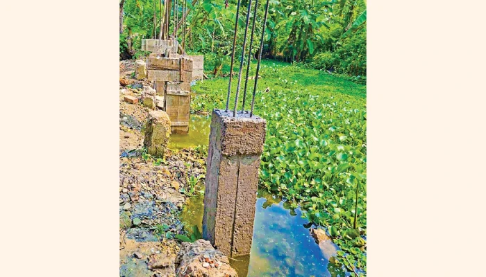 রাজবাড়ীর মৎস্যবীজ খামারের সীমানাপ্রাচীর নির্মাণে অনিয়ম