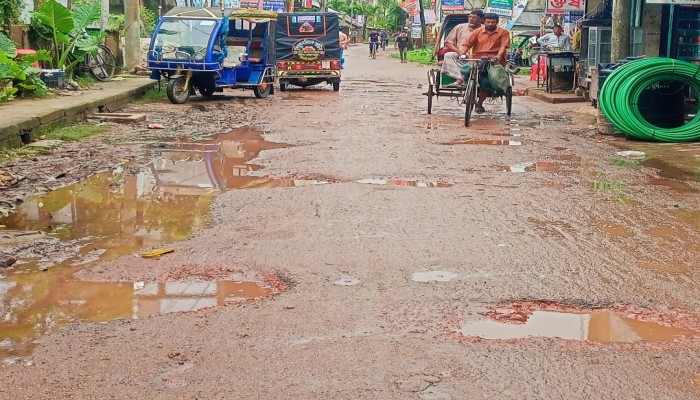 খানাখন্দে বেহাল কাউখালীর গুরুত্বপূর্ণ সড়ক, চরম দুর্ভোগে জনসাধারণ; দ্রুত সংস্কারের দাবি