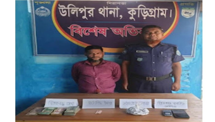 উলিপুরে ই'য়াবা ও গাঁ'জাসহ মা'দক ব্যবসায়ী গ্রে'প্তার